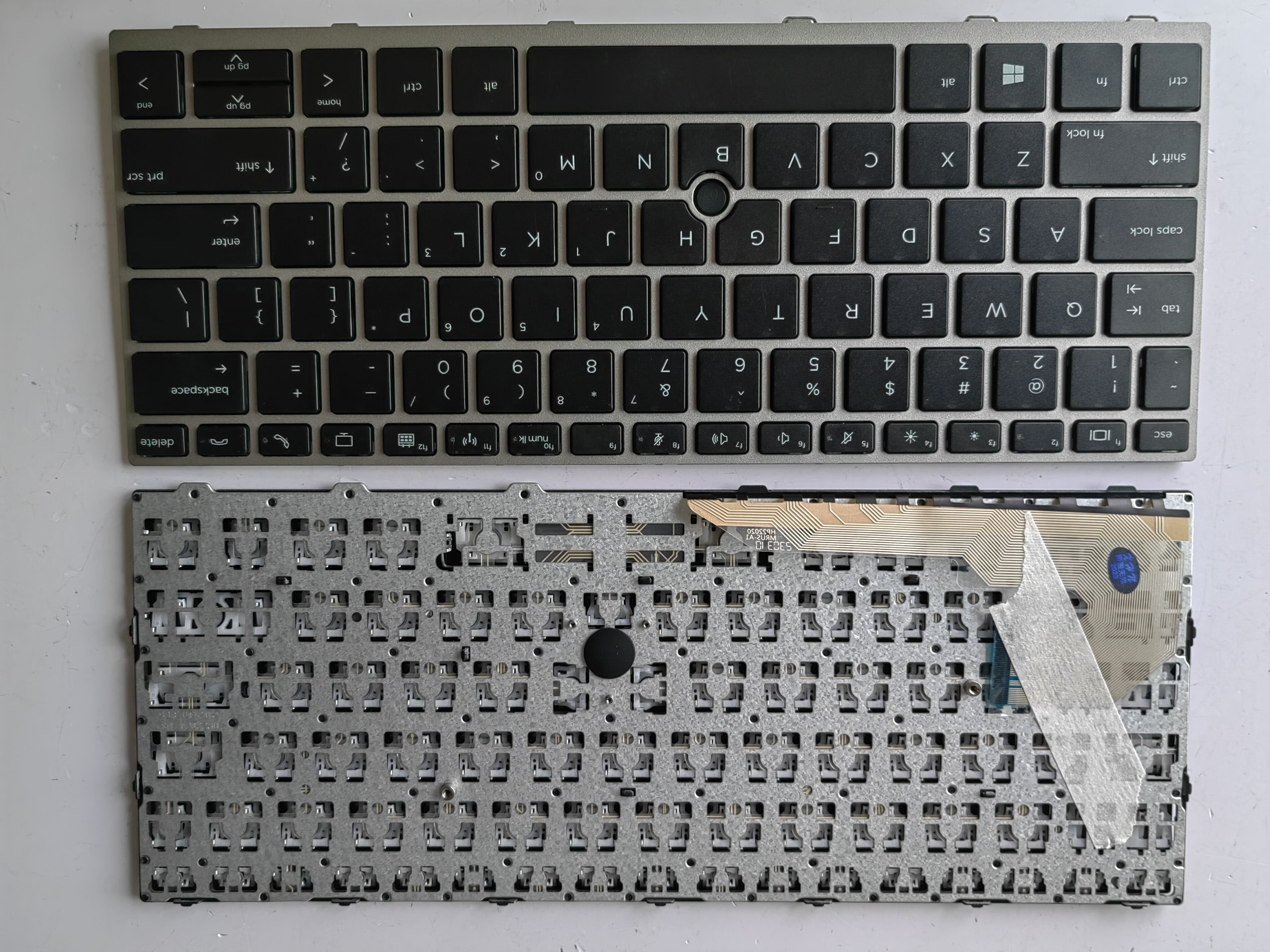 Picture of New Replacement Laptop Keyboard For HP 830G5/830G6 SK quality/735G3/836G5/730G5/730G6/835G5 SILVER FRAME BLACK With hole (OEM) US Layout